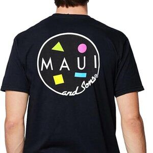 Maui & Sons Men's T-Shirt, Classic Cookie Logo Design - Crewneck Short Sleeve T